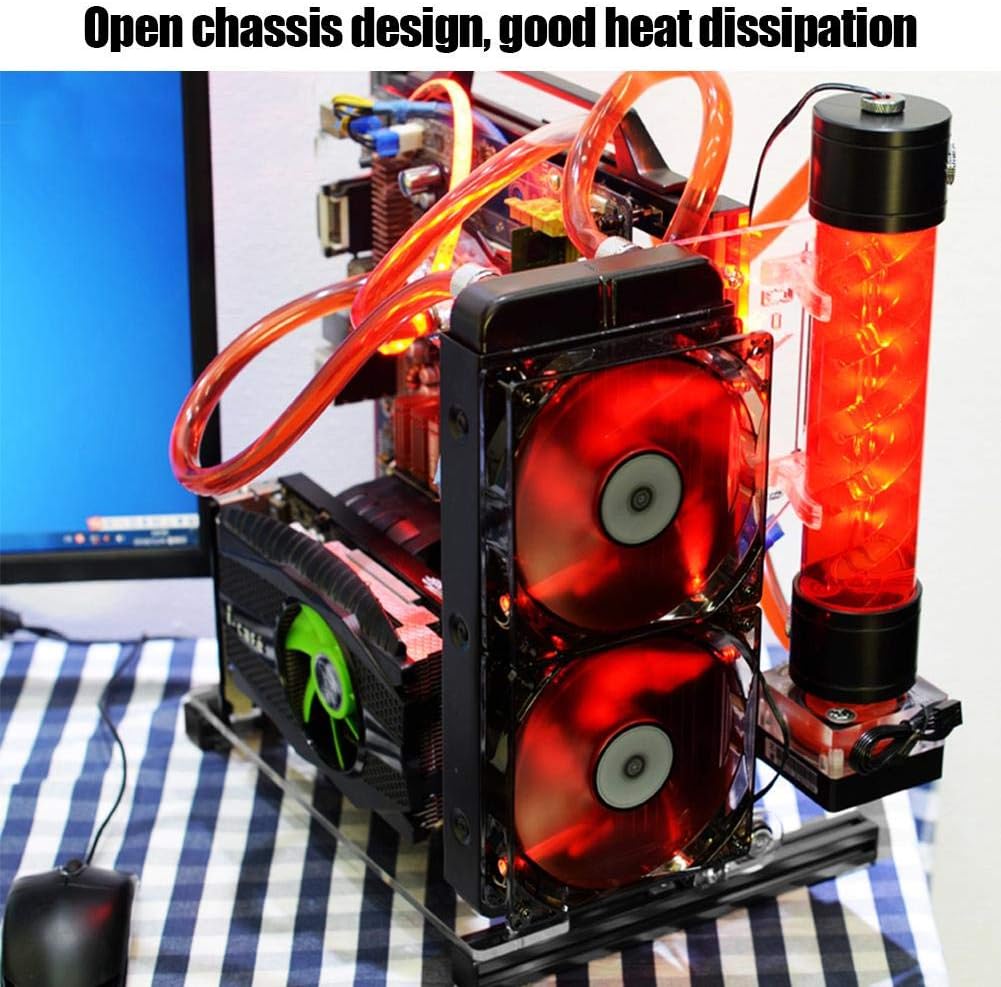 Black Aluminum Open Air Frame Motherboard Chassis T227920