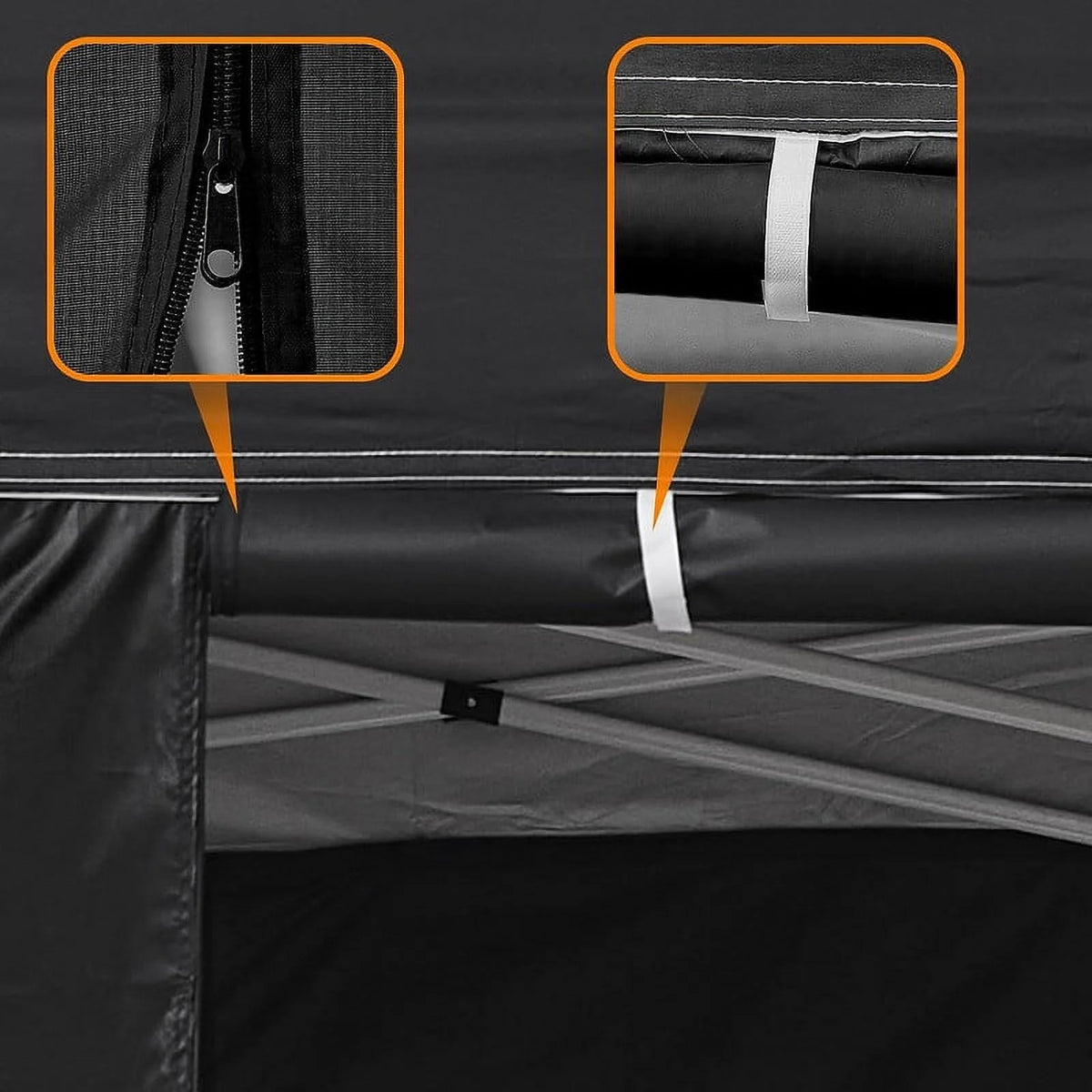 2x2m Pop-up Gazebo Canopy Tent with 4 Side Panels & Carry Bag Steel Frame Waterproof K53959