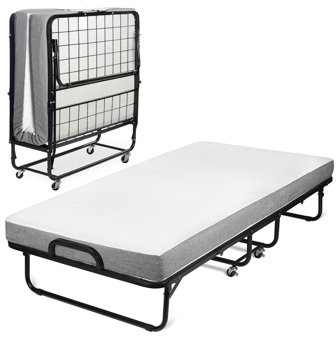 Folding Bed with Memory Foam Mattress Cot Size P8294