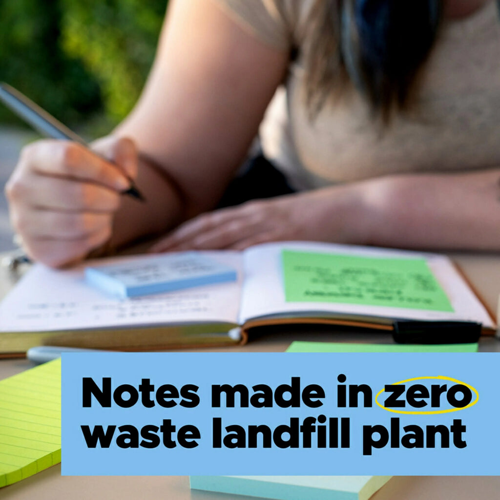 100% Recycled Paper Super Sticky Notes, 5 Pads M862133