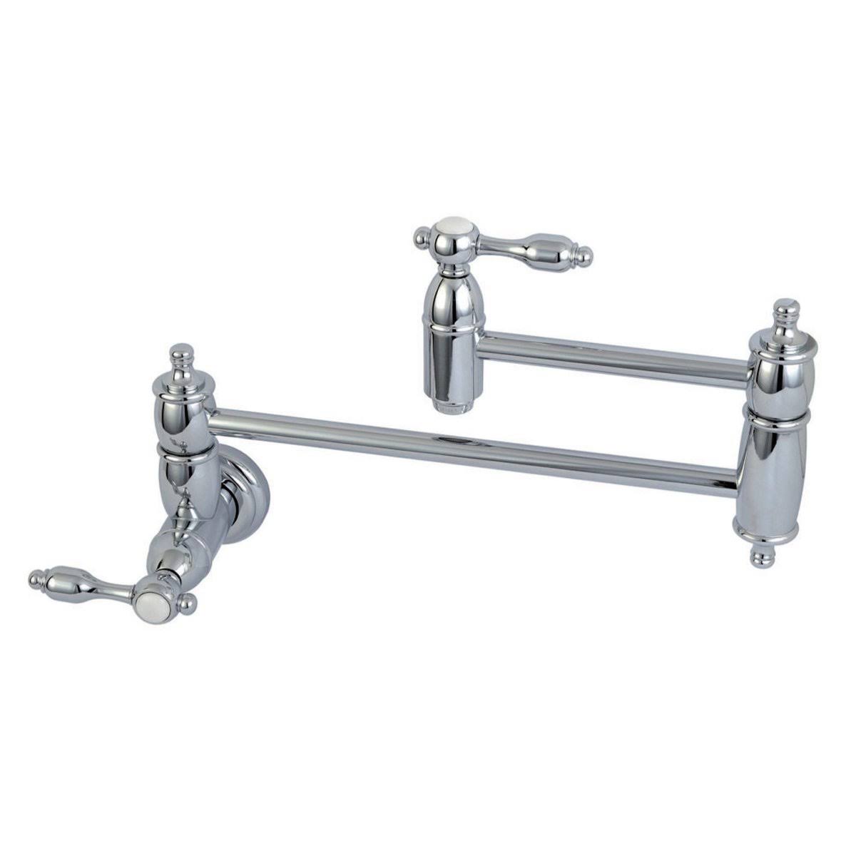 Brushed Brass Wall Mount Pot Filler Kitchen Faucet E7615