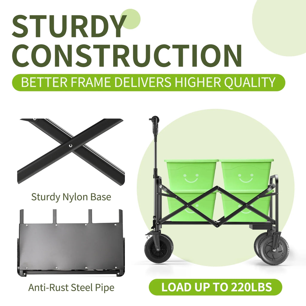 Foldable Electric Beach Cart with Side Pockets J6137