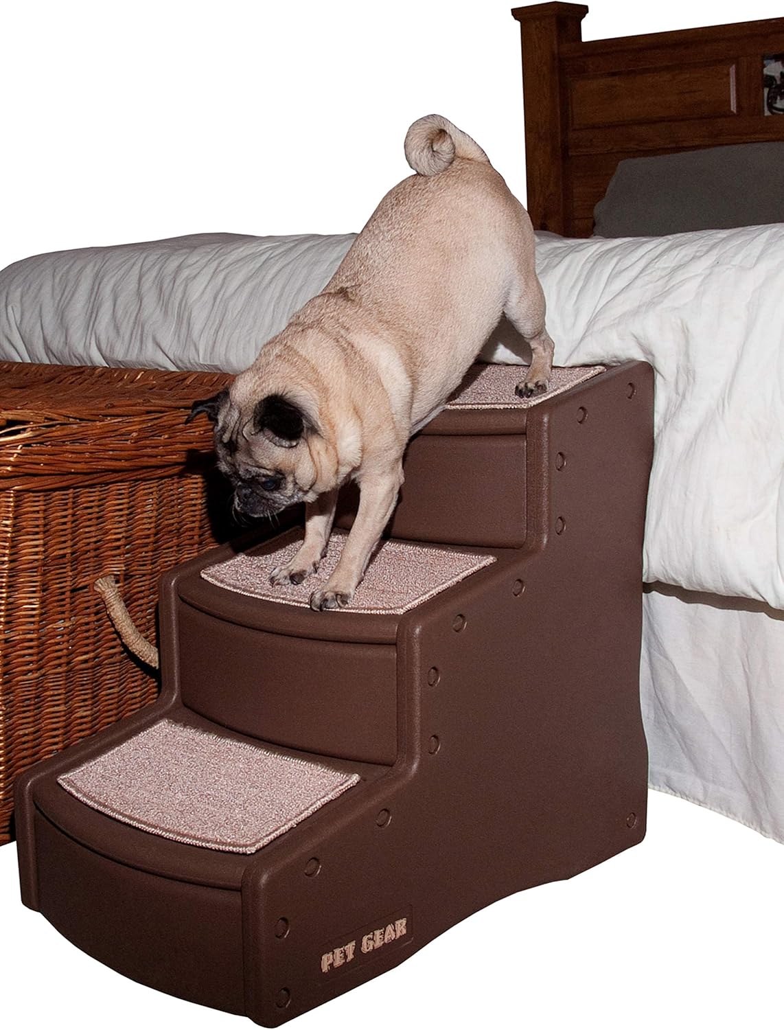 Pet Stairs, 3 Step, Removable Washable Carpet Treads, Pack of 2 J81305