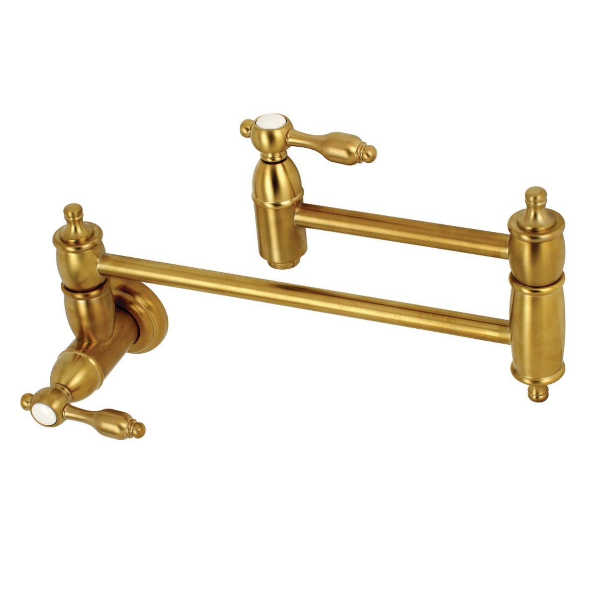 Brushed Brass Wall Mount Pot Filler Kitchen Faucet E7615