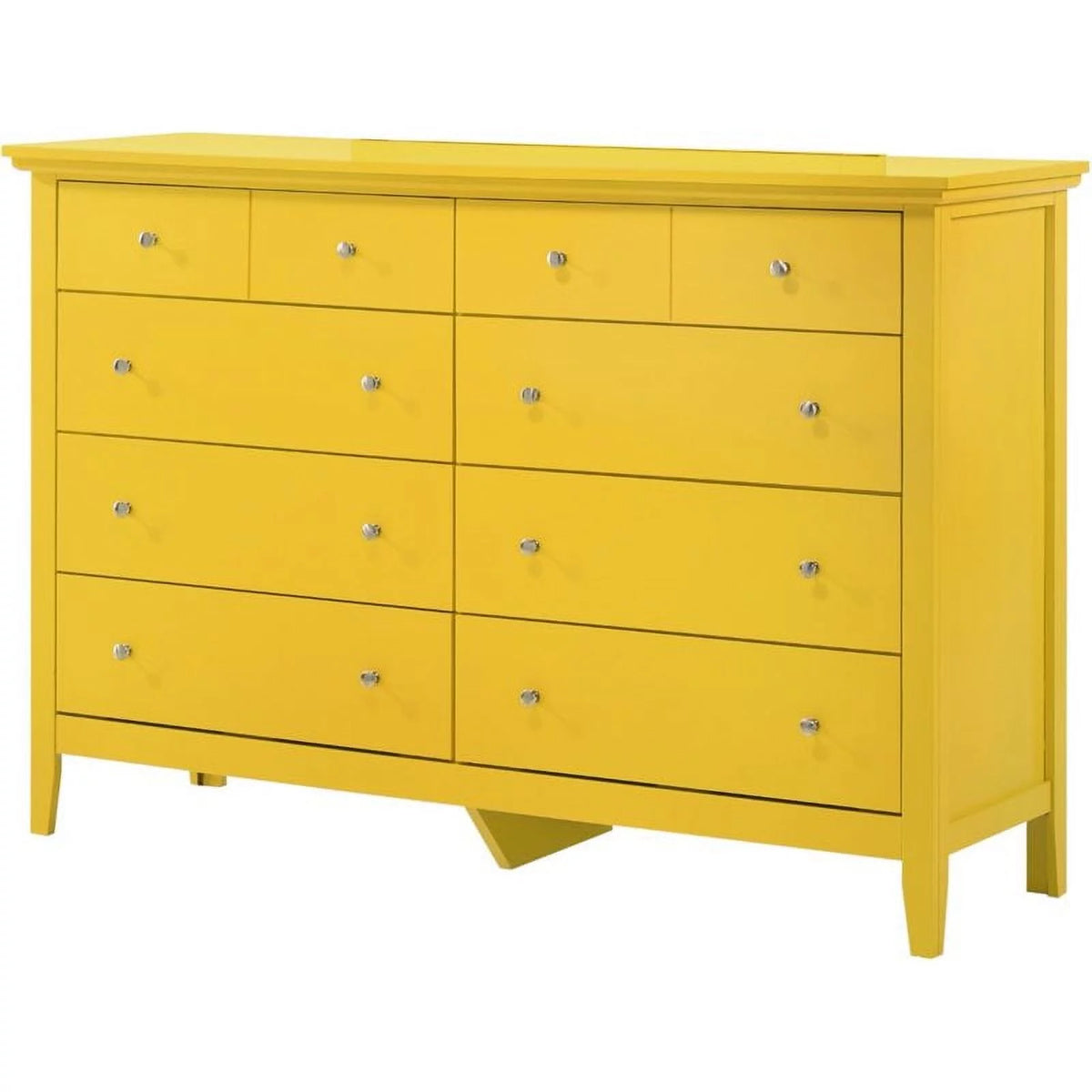 Yellow 8 Drawer Dresser and Mirror Set H45764