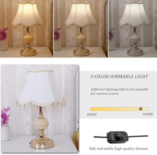 Classical Table Lamp with Fabric Drum Shade and Gold Base W2197