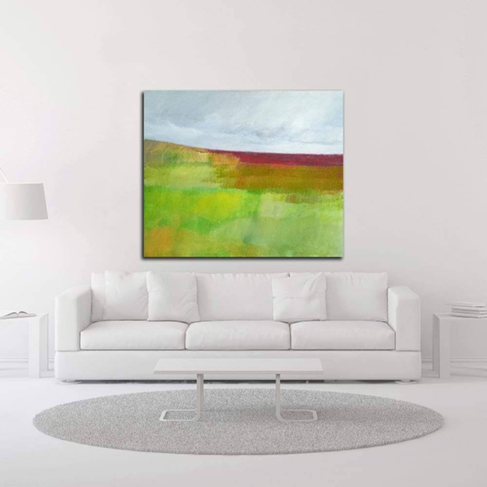 Green and Red Print on Canvas F703