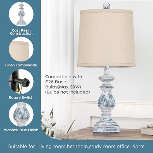 Green Table Lamp Set of 2 with Linen Shades C27025