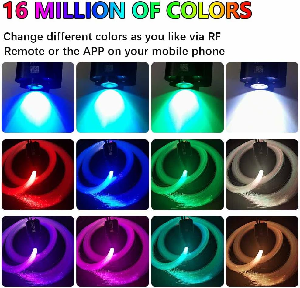 420pcs 0.03in 9.8ft RGBW LED Fiber Optic Star Ceiling Light Kit H290434