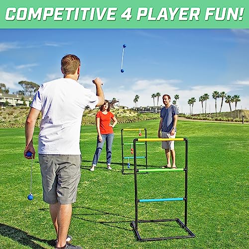 Ladder Toss Game Set with 6 Bolo Balls and Carrying Case Q558680