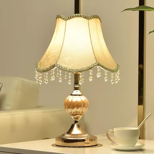 Classical Table Lamp with Fabric Drum Shade and Gold Base W2197