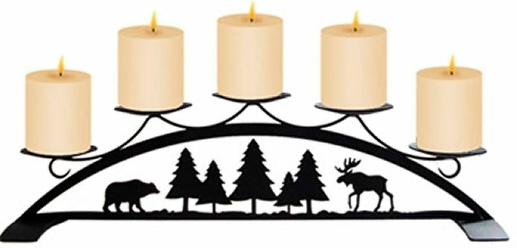Pinecone Fireplace Pillar Candle Holder P14607