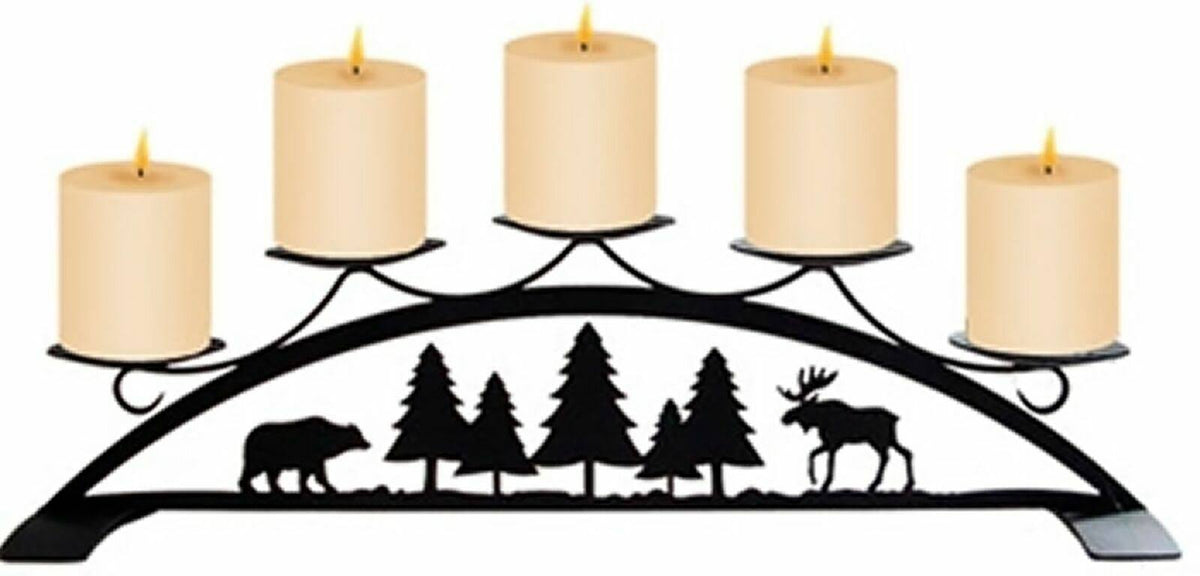 Pinecone Fireplace Pillar Candle Holder P14607