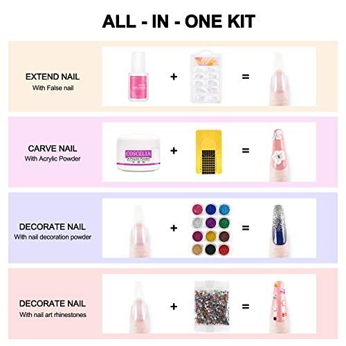 Acrylic Nail Kit with Drill and UV Light Acrylic Powder Nail Art Starter Kit G527