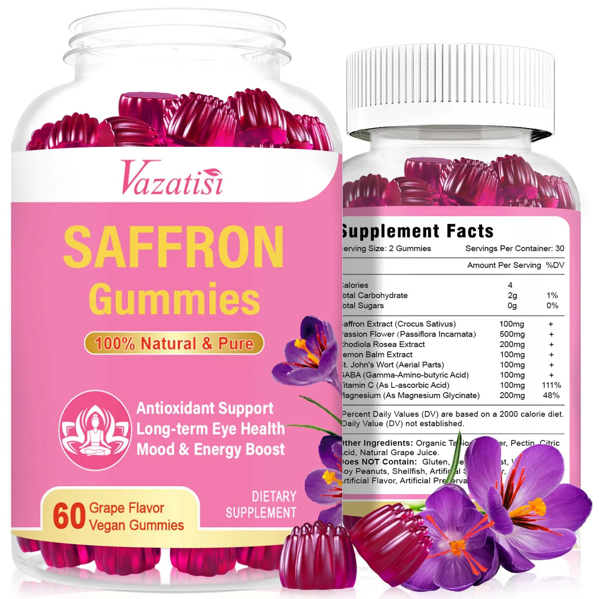 Sugar-Free Saffron Gummies 120 Gummies P2144