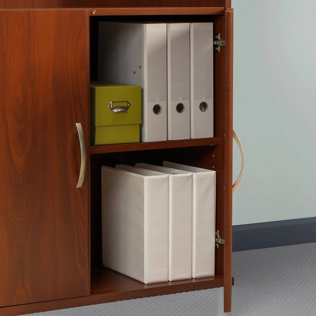 Bookcase with 5 Shelves and 2 Doors, Wood Composite, Storm Gray Y594282