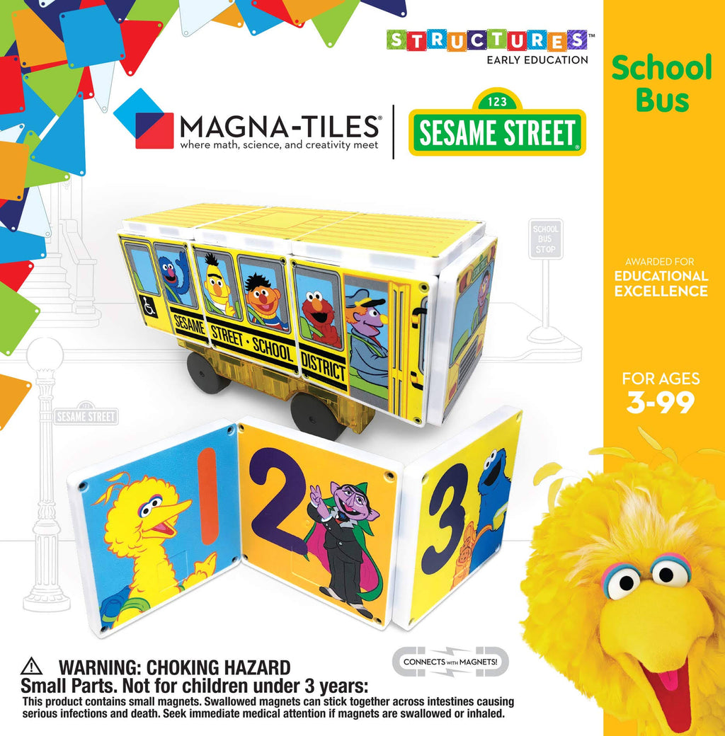 Sesame Street School Bus Magna-Tiles Structures D191