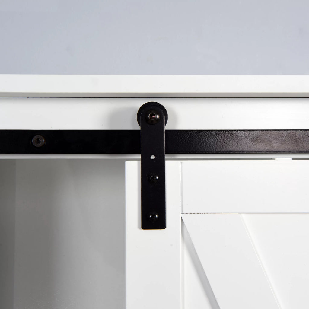 Over-The-Toilet Bathroom Cabinet with Adjustable Shelves and Barn Door, White O6704