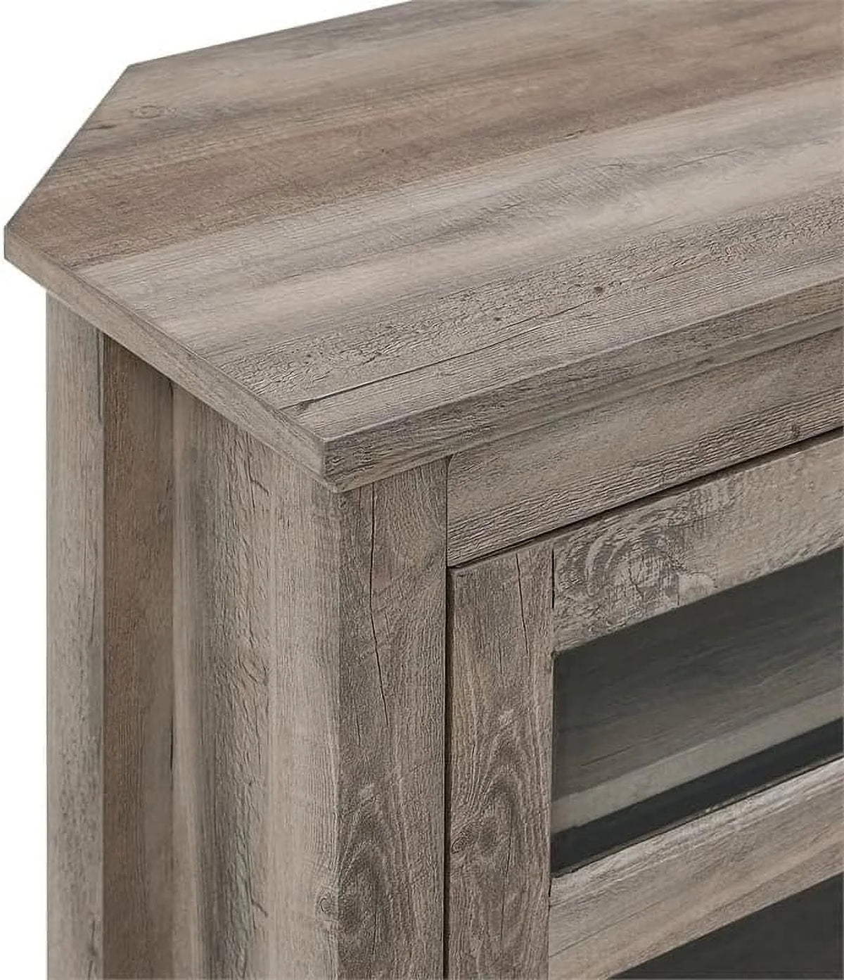 44" Corner TV Stand Console in Gray Wash L737383