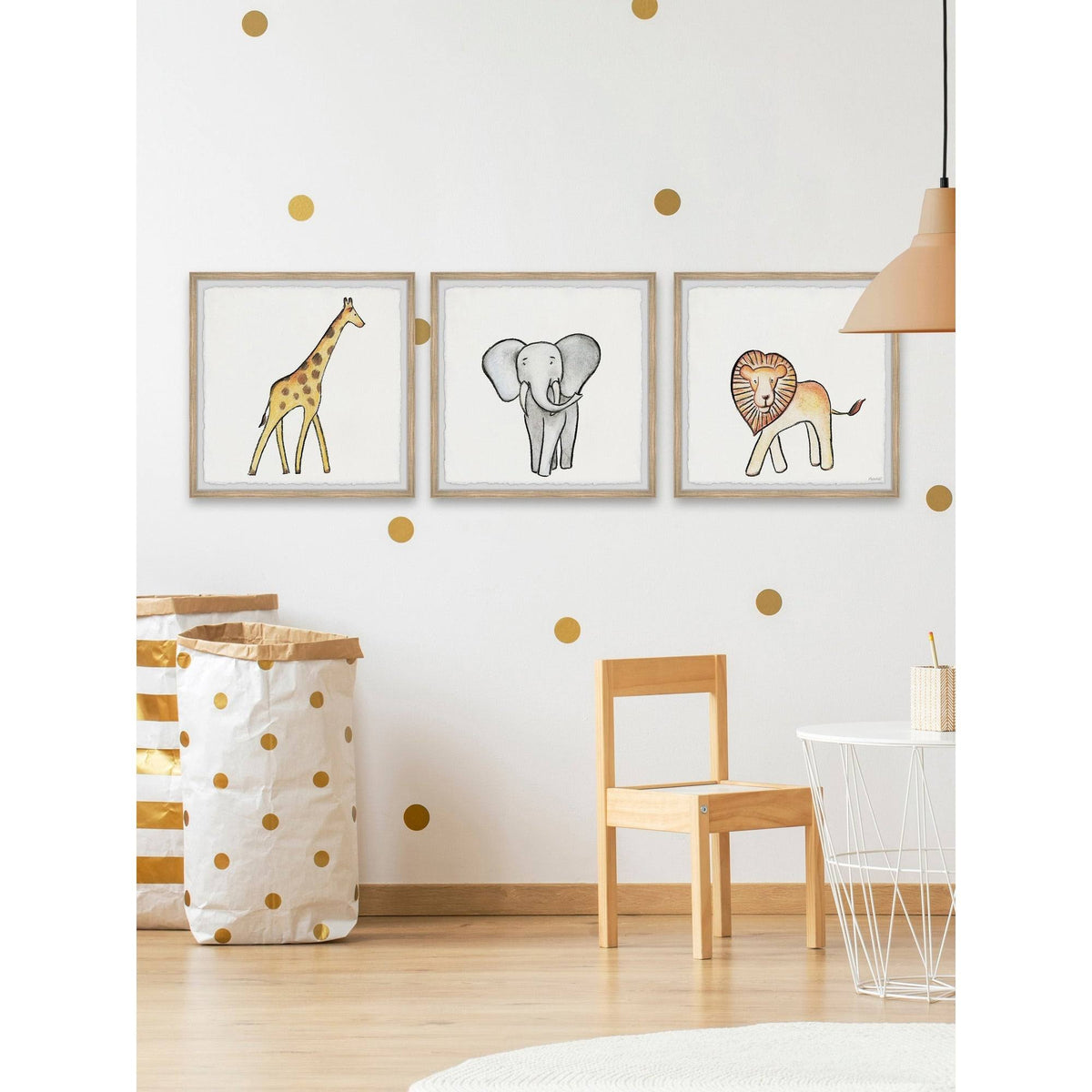 African Safari Animals Triptych, 12 inch x 36 inch K3362