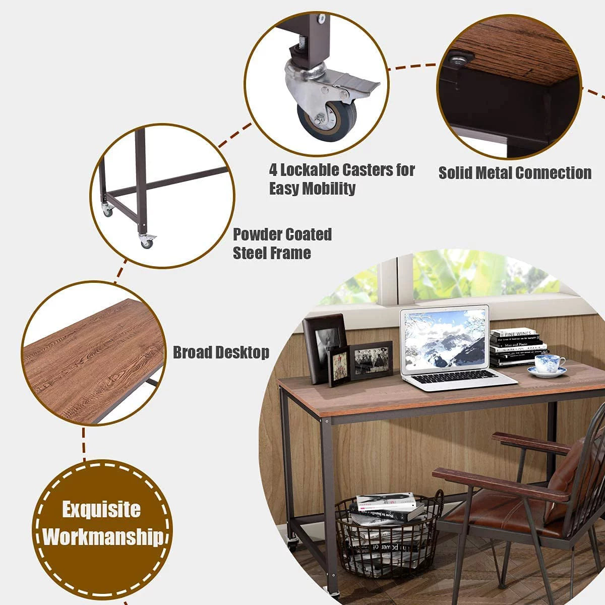 Mobile Desk with 4 Wheels I88335