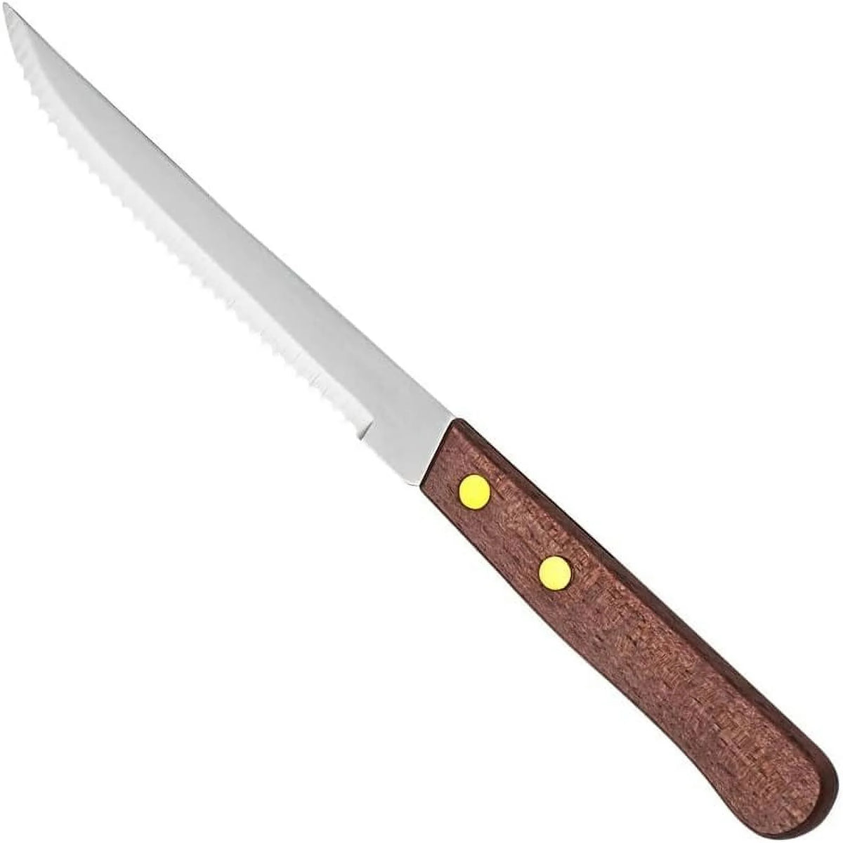4-1/4-Inch Stainless Steel Serrated-Edge Steak Knives with Wooden Handles F7106
