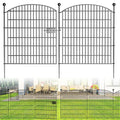 10 Panels No Dig Decorative Garden Fence 40 in x 23.6 ft Rustproof Metal Fencing J4421