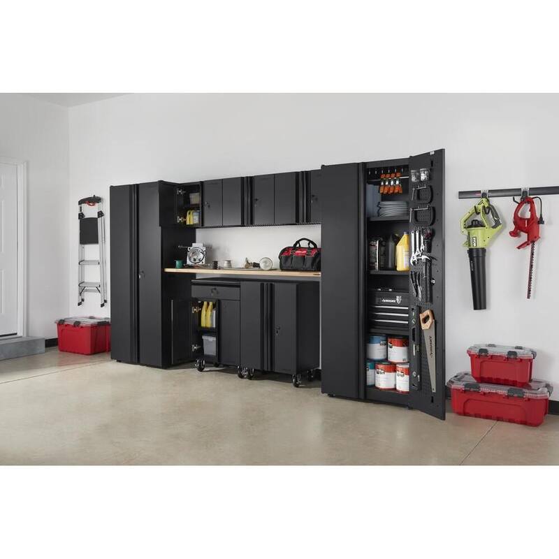 8 Piece Welded Steel Garage Storage System in Black H32925