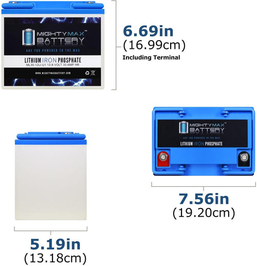 12V 35AH U1 Lithium Replacement Battery Z377258