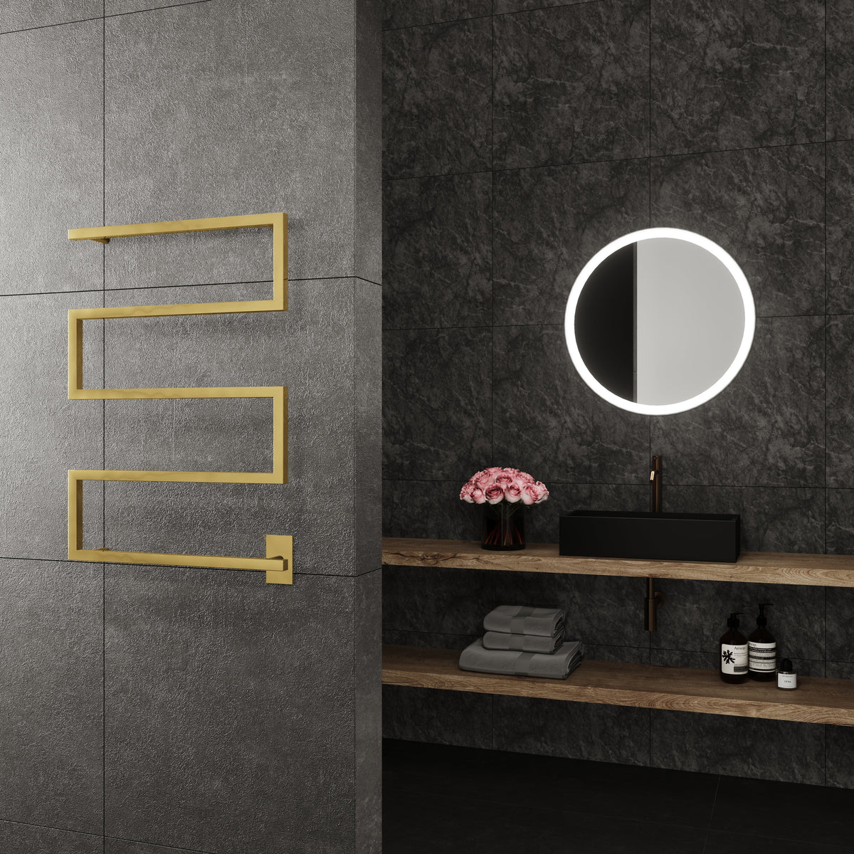 Wall Mounted Electric Towel Warmer in Gold U6155