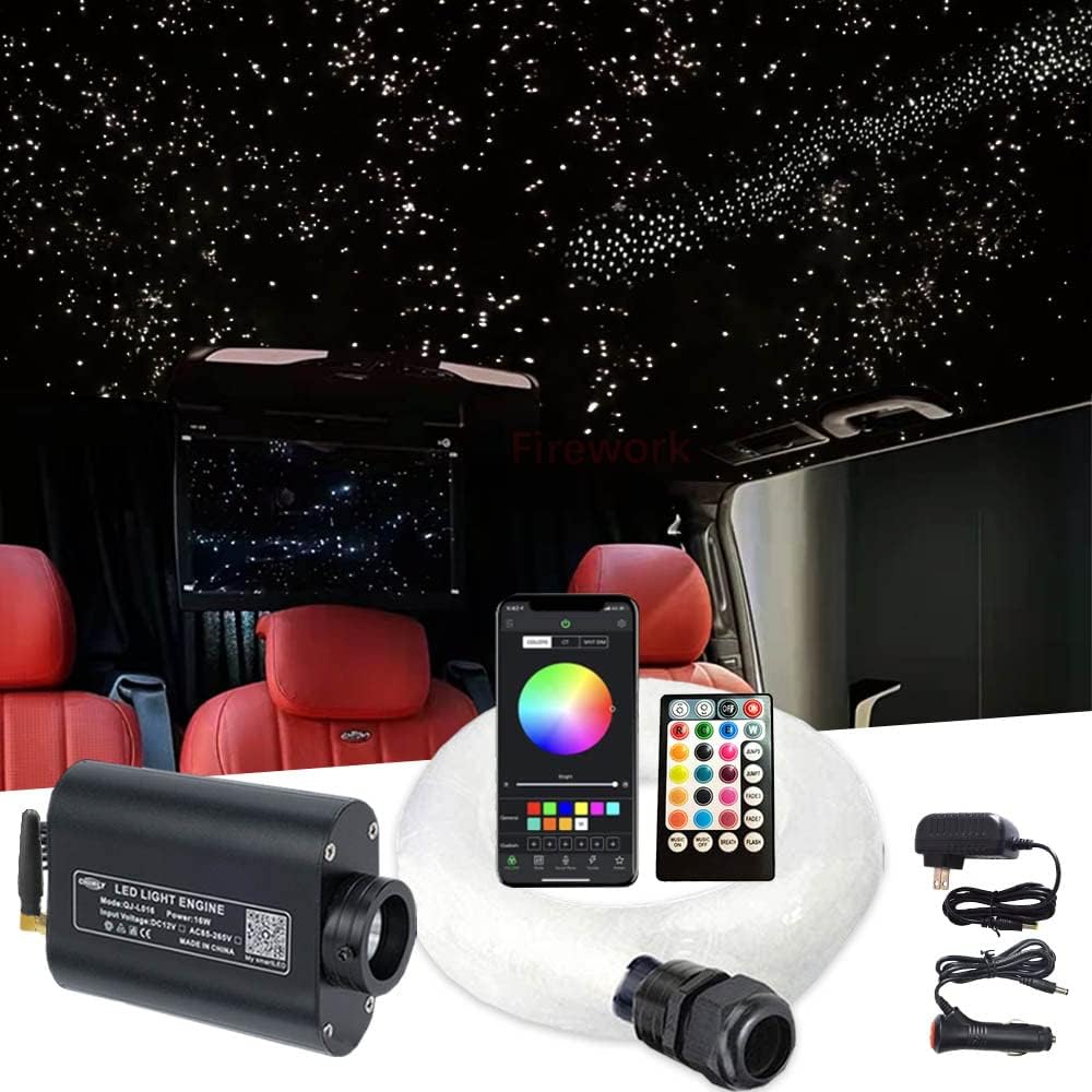 420pcs 0.03in 9.8ft RGBW LED Fiber Optic Star Ceiling Light Kit H290434