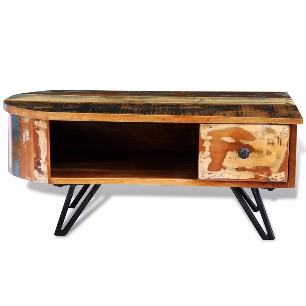 Solid Reclaimed Wood Coffee Table with Iron Pin Legs N398471