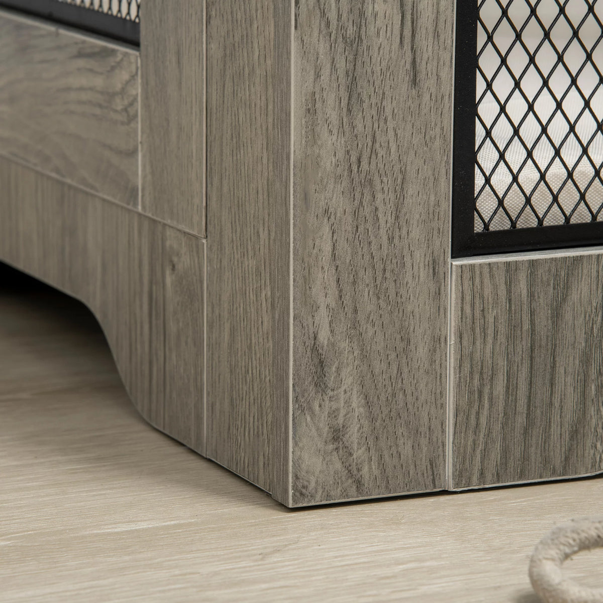 Grey Dog Crate Furniture with Cushion and Drawer T889