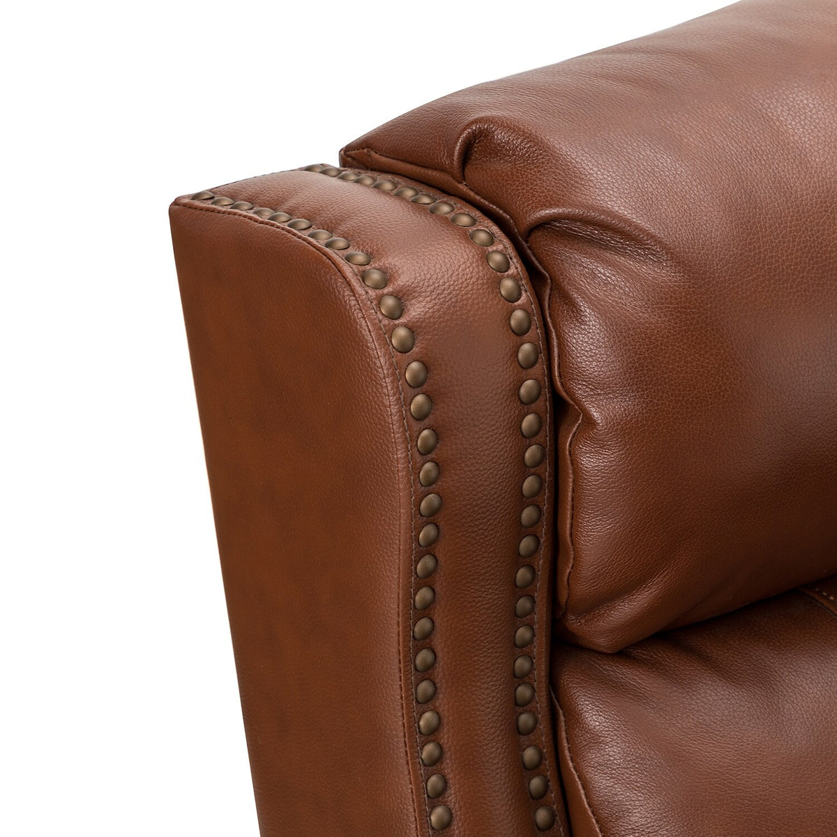 Genuine Leather Manual Recline Set of 2 BROWN O650