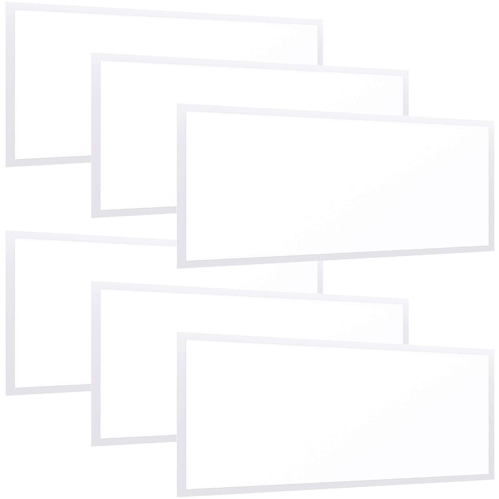 6 Pack LED Ceiling Panel, 2x4 ft, 50W, Dimmable, 5500 lm, 5000K Daylight, Direct Wire N531078