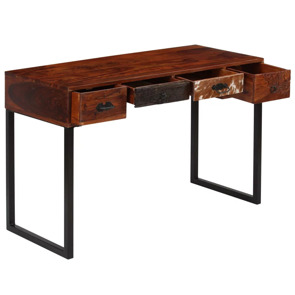 Solid Sheesham Wood and Real Leather Desk Z210