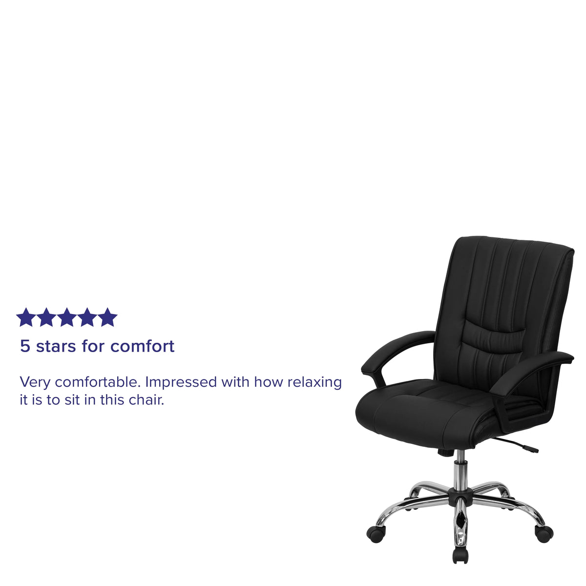 Black LeatherSoft Swivel Office Chair with Arms Z958352
