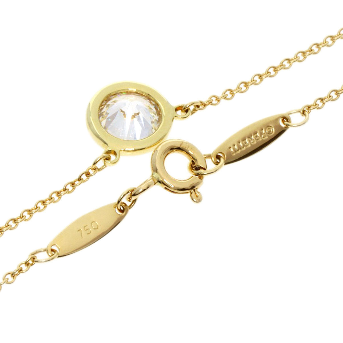 Tiffany Diamond Necklace K18 Yellow Gold Y57575