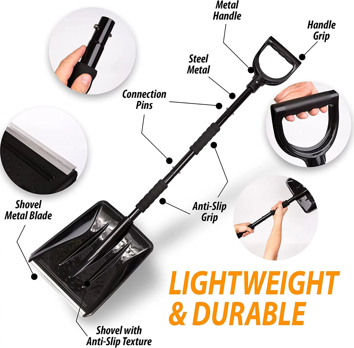 3-in-1 Snow Shovel Brush Kit with Ice Scraper V5792