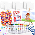 Acrylic Painting Kit with Storage Bag, Non Toxic Washable Paints, Wood Easel, Canvases, Brushes C332571