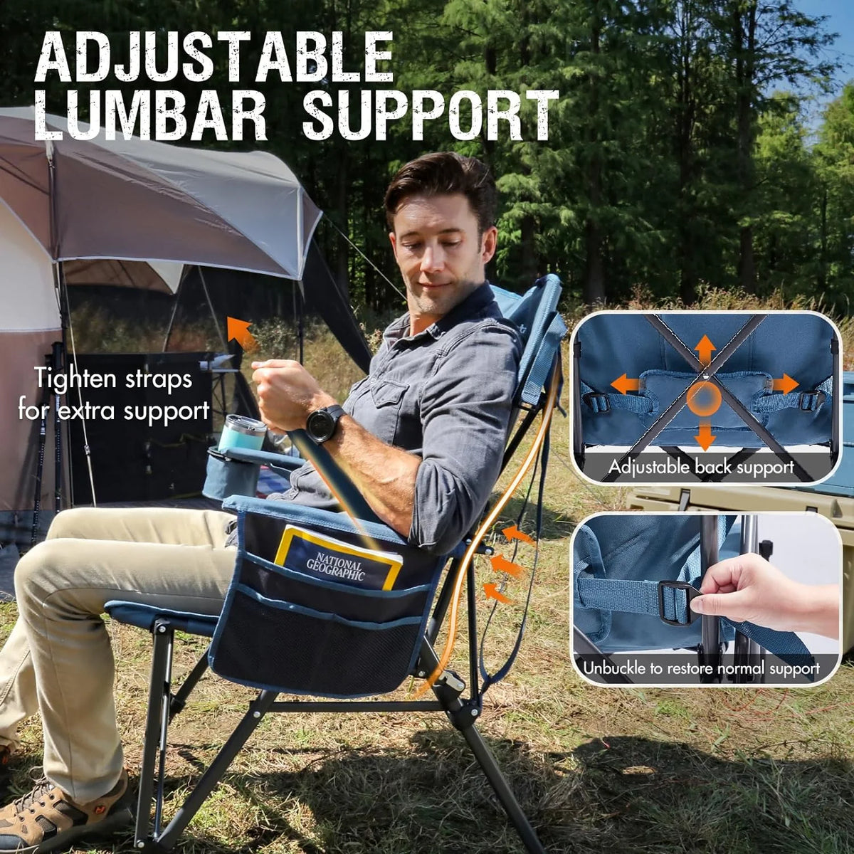 Folding Portable High Back Oversized Camping Chair V413