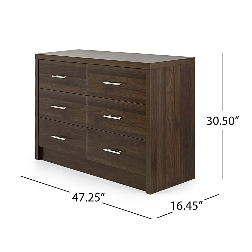 Faux Wood 6 Drawer Double Dresser C156928