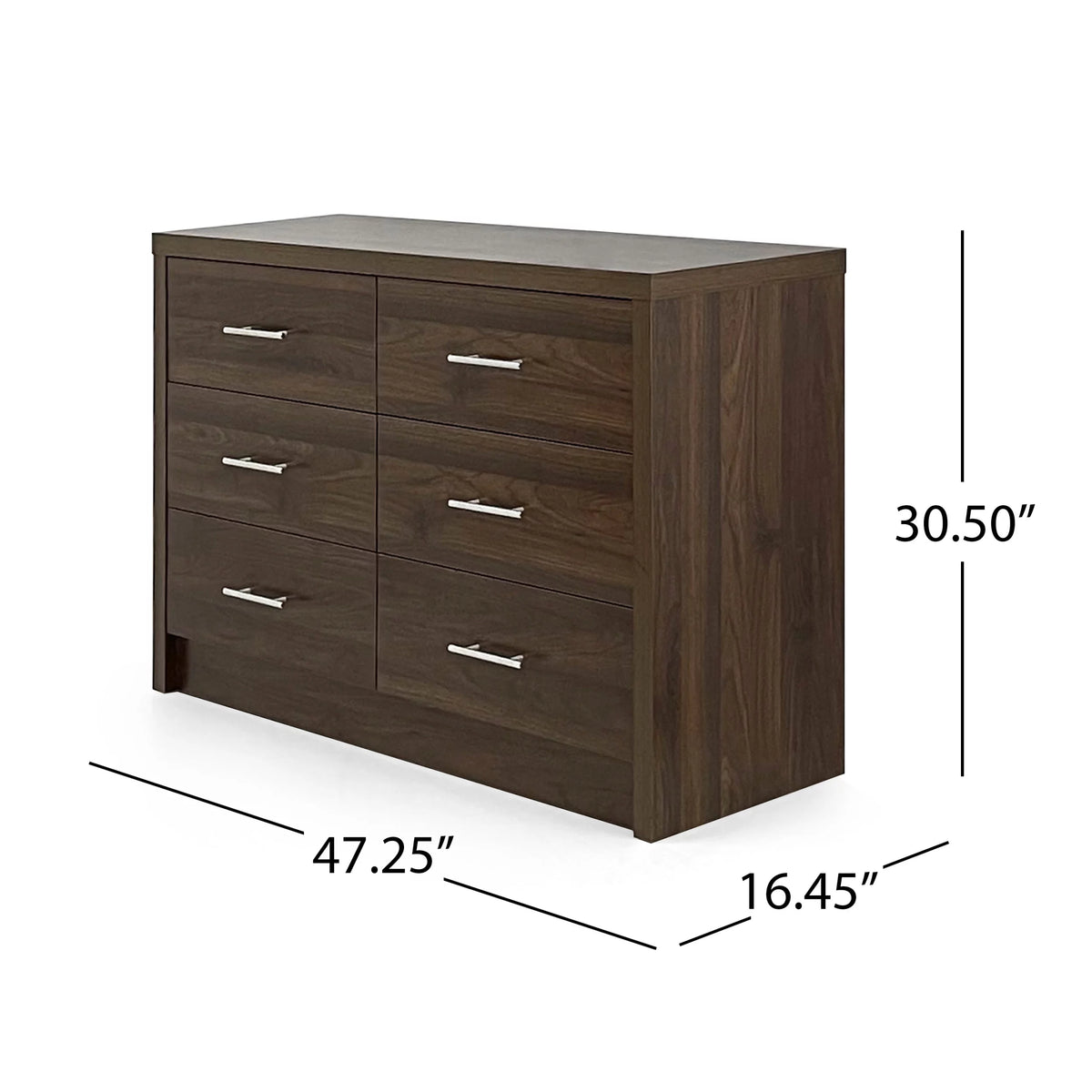 Faux Wood 6 Drawer Double Dresser C156928