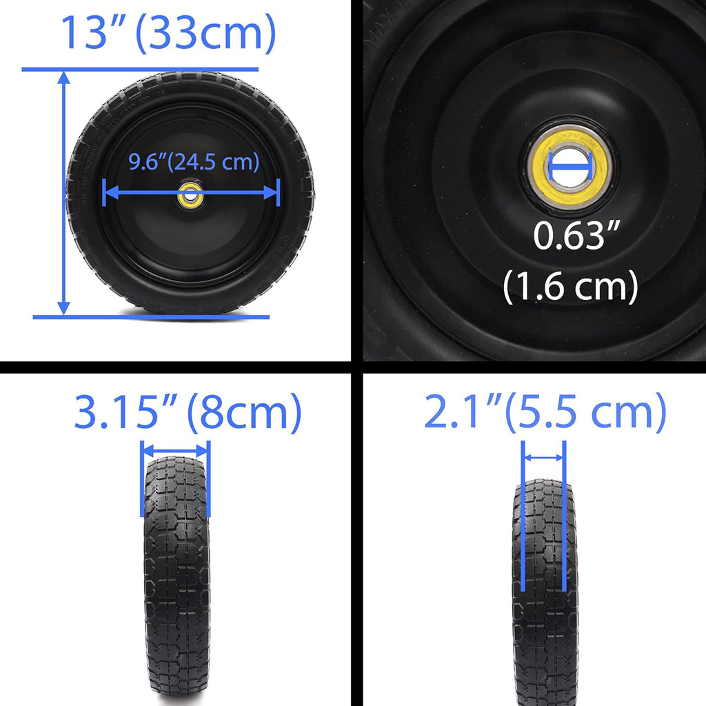 2-Pack 13'' Solid Polyurethane Flat-Free Tire and Wheel Assemblies Z482741