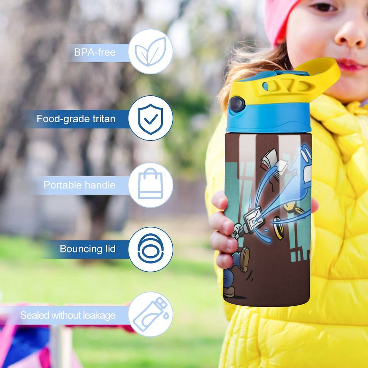 Insulated Stainless Steel Water Bottle with Straw Z3987