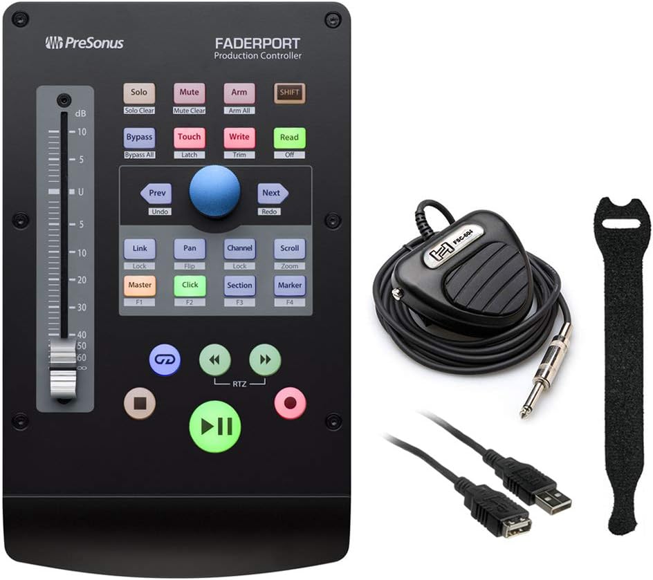 Single-Fader USB Control Surface with Footswitch, Fastener Straps & USB Extension Cable Bundle L48086