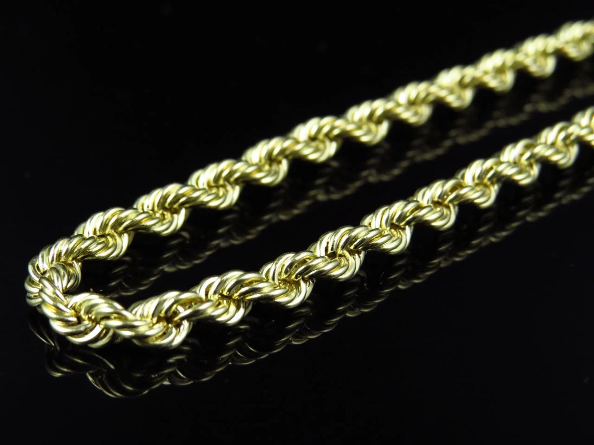 1/20th 10K Yellow Gold Hollow Rope Chain M5468