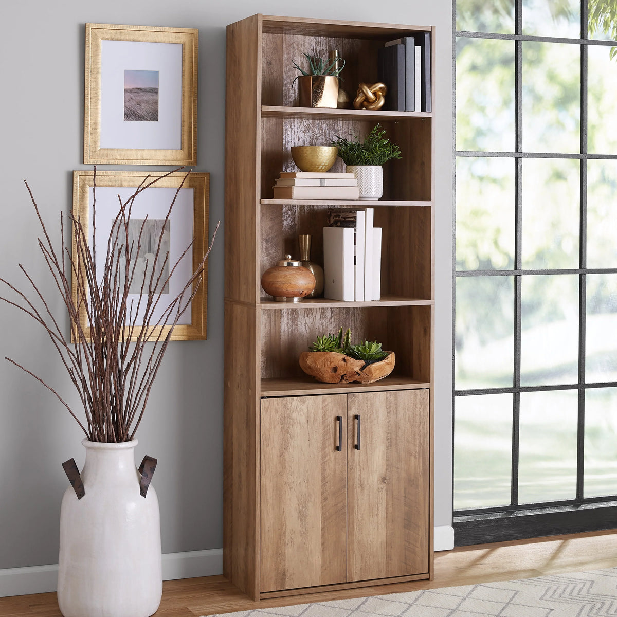 5 Shelf Bookcase with Doors Z4120