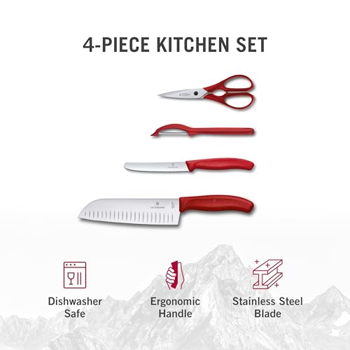 Red Set of 4 Knife Set S941936