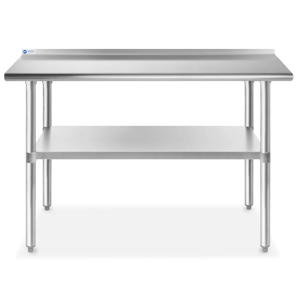 NSF Stainless-Steel Commercial Work Table with Backsplash - 30 x 72 Inches R36253